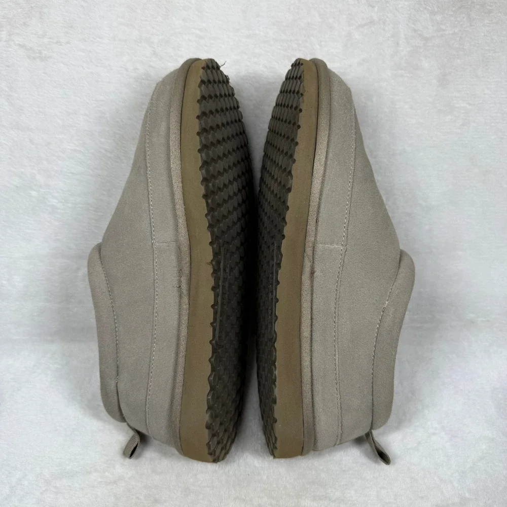 Bombas Sunday Slipper Mens Size 9 Suede Sherpa Lined Greige Taupe House Shoes